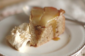 Pear cake slice